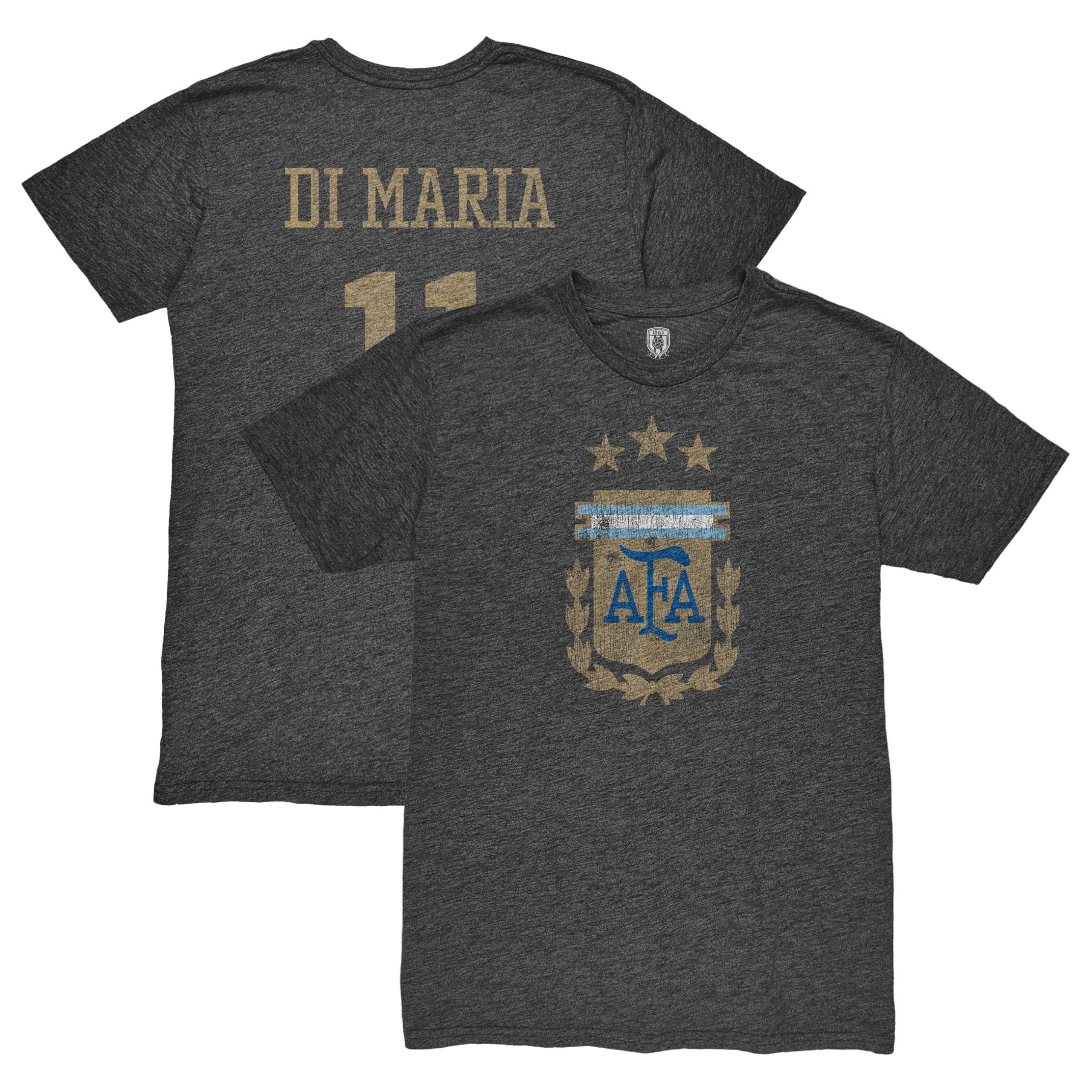Explore angel di maria argentina national team 1863fc retro player tri-blend t-shirt – black – Australia Football Shirts & Soccer Gear