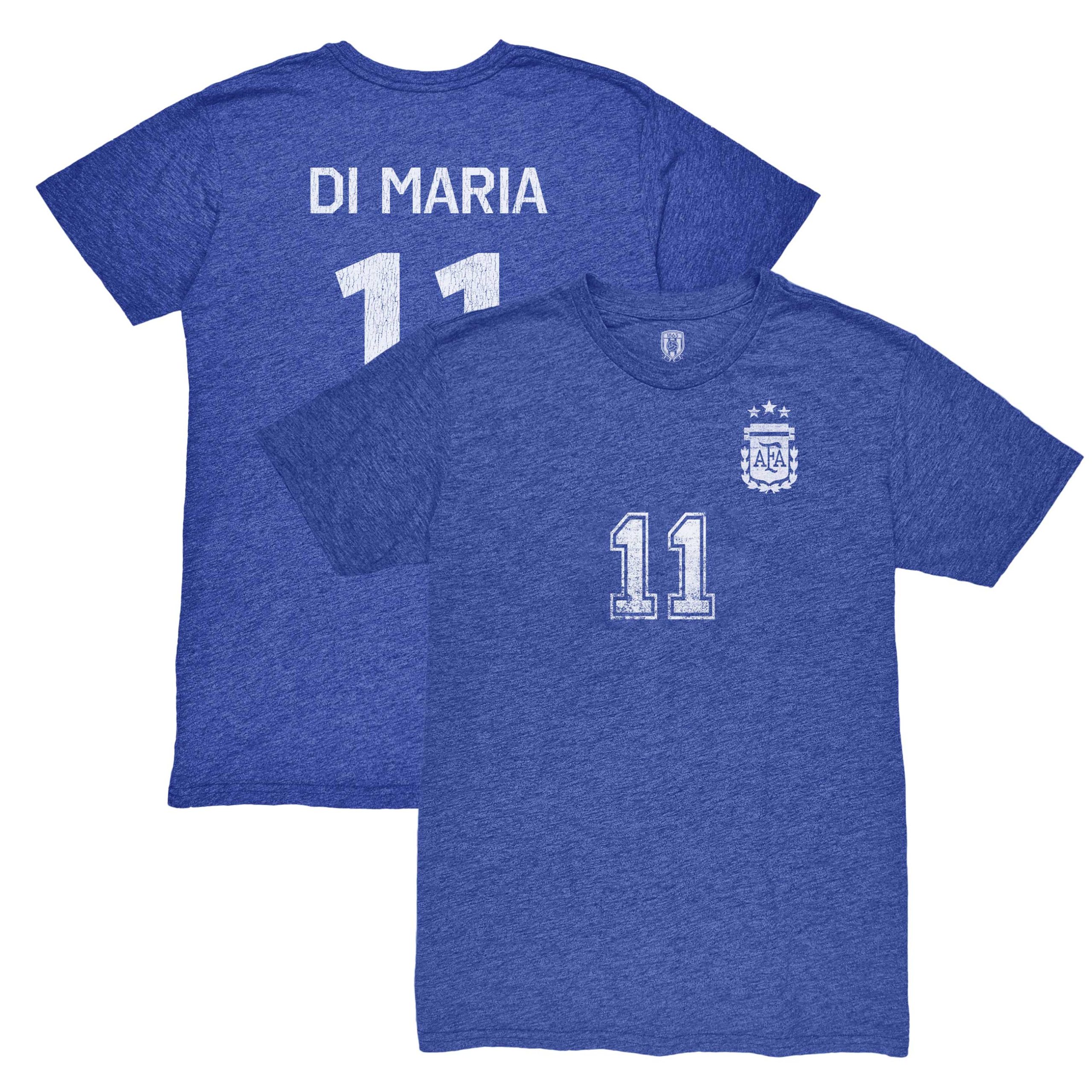 Explore angel di maria argentina national team 1863fc retro player tri-blend t-shirt – blue – Australia Football Shirts & Soccer Gear