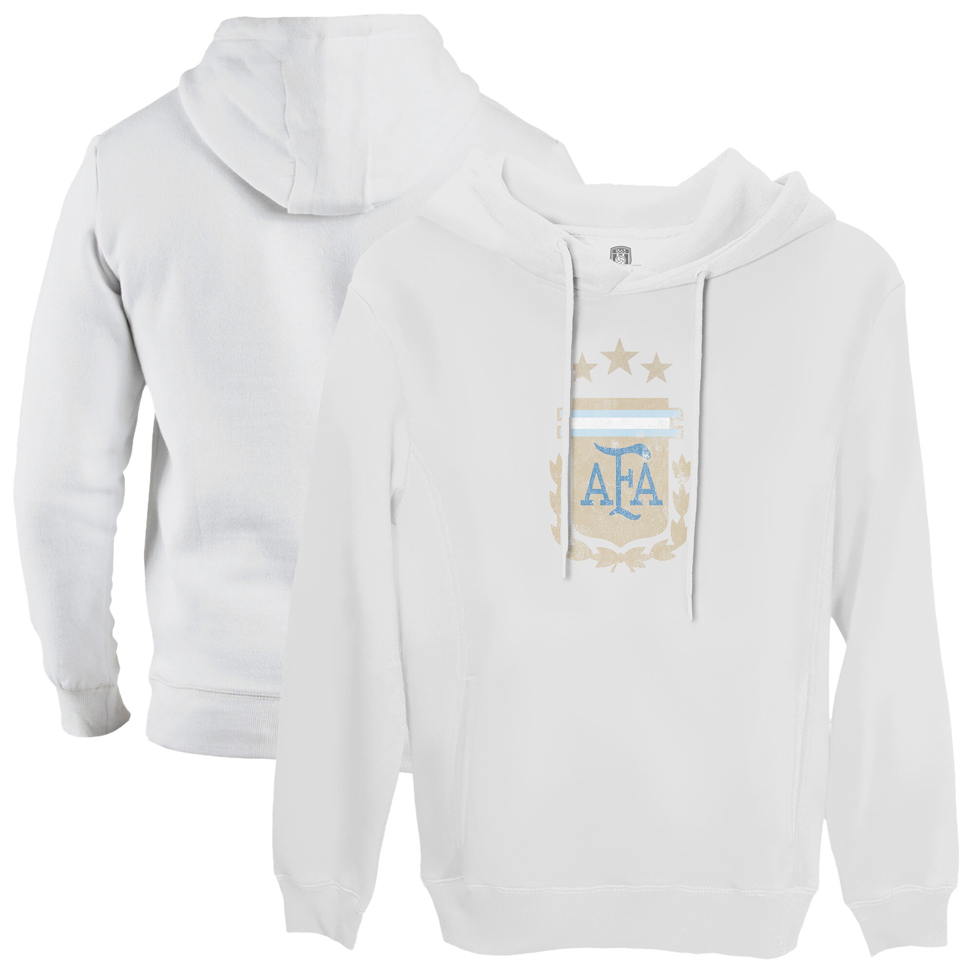 Explore argentina national team 1863fc color badge fleece pullover hoodie – white – Australia Football Shirts & Soccer Gear