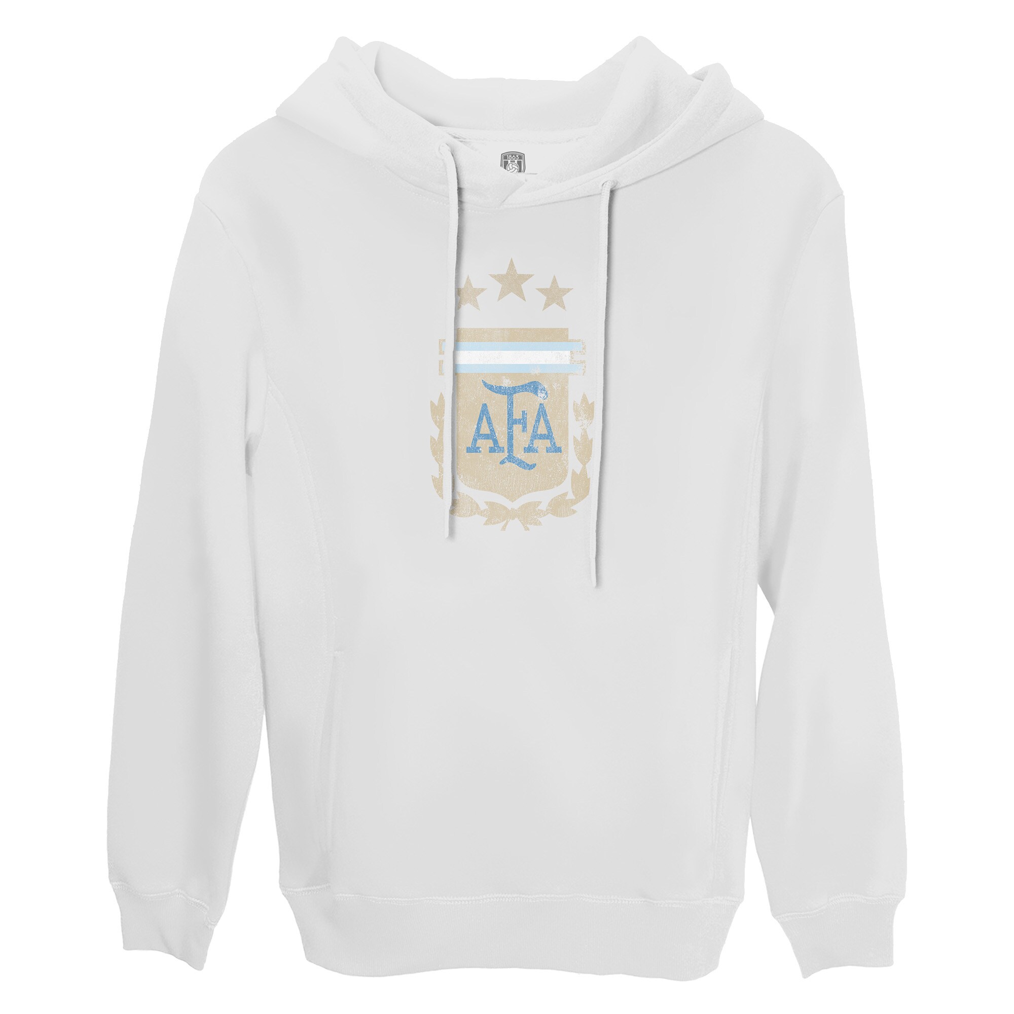 Explore argentina national team 1863fc color badge fleece pullover hoodie – white – Australia Football Shirts & Soccer Gear