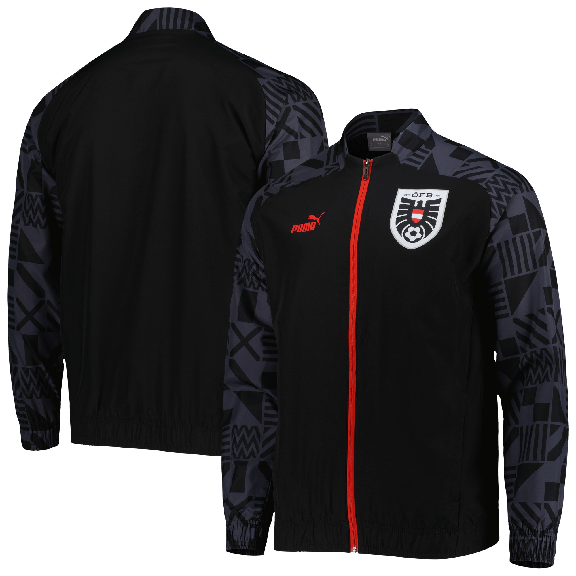 Explore austria national team puma pre-match raglan full-zip training jacket – black – Australia Football Shirts & Soccer Gear
