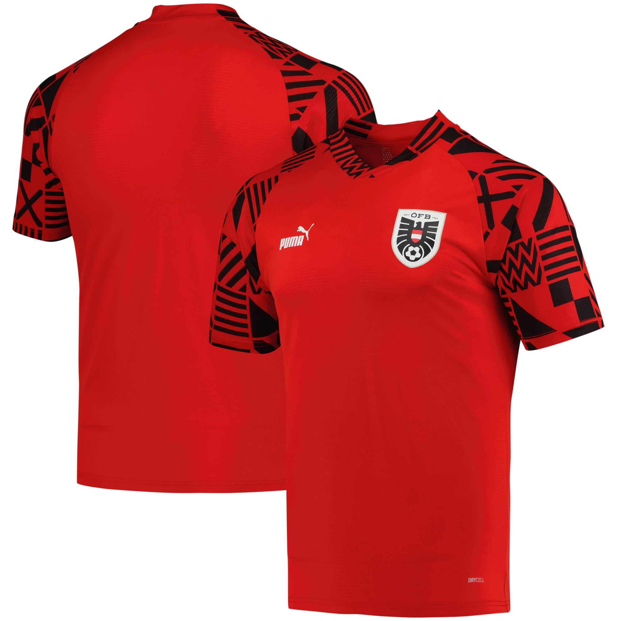 Explore austria national team puma pre-match v-neck top – red – Australia Football Shirts & Soccer Gear
