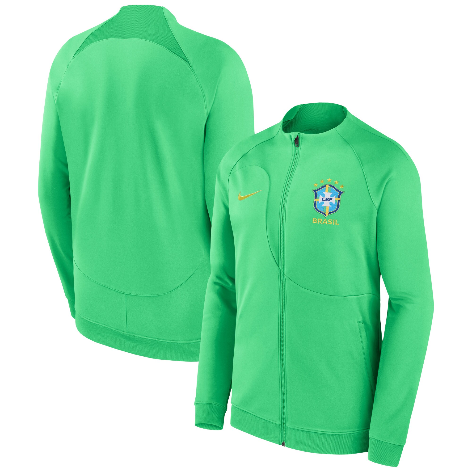Explore brazil national team nike 2022 academy pro anthem performance raglan full-zip jacket – green – Australia Football Shirts & Soccer Gear