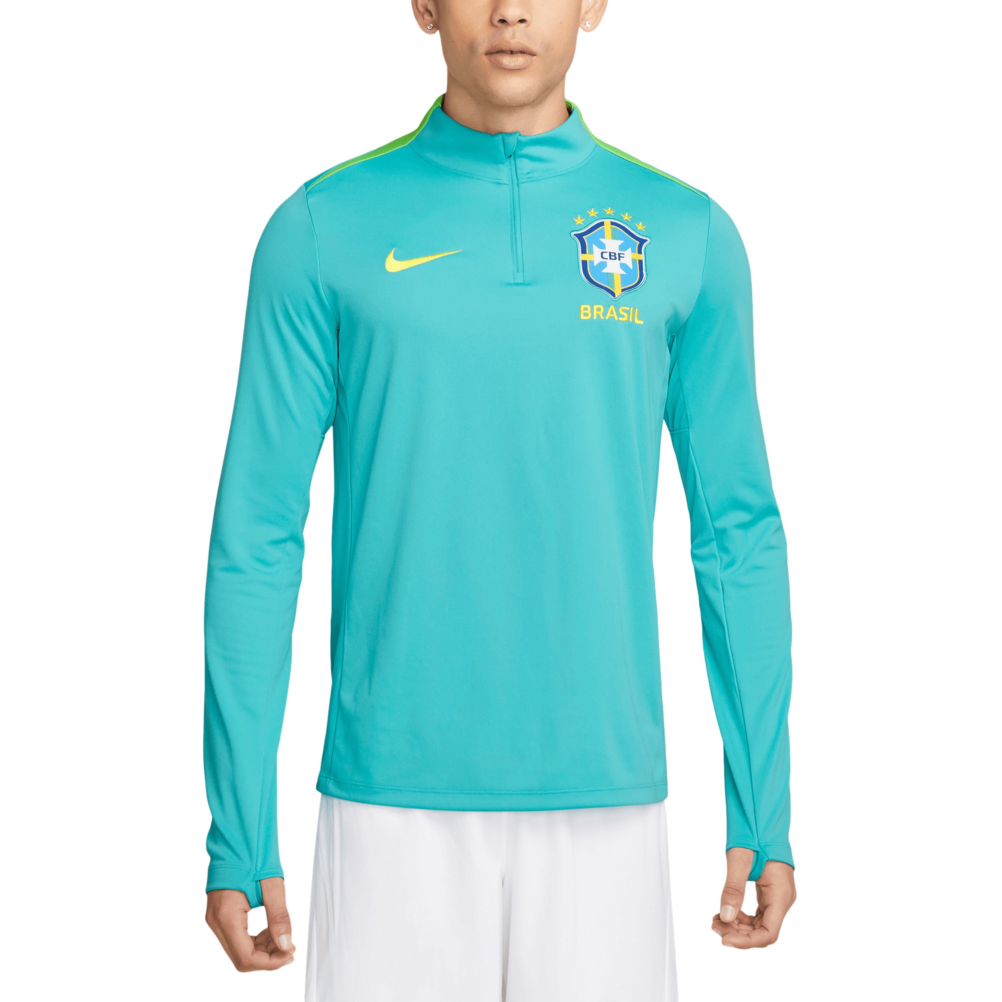 Explore brazil national team nike 2024 academy pro drill performance quarter-zip pullover top – blue – Australia Football Shirts & Soccer Gear