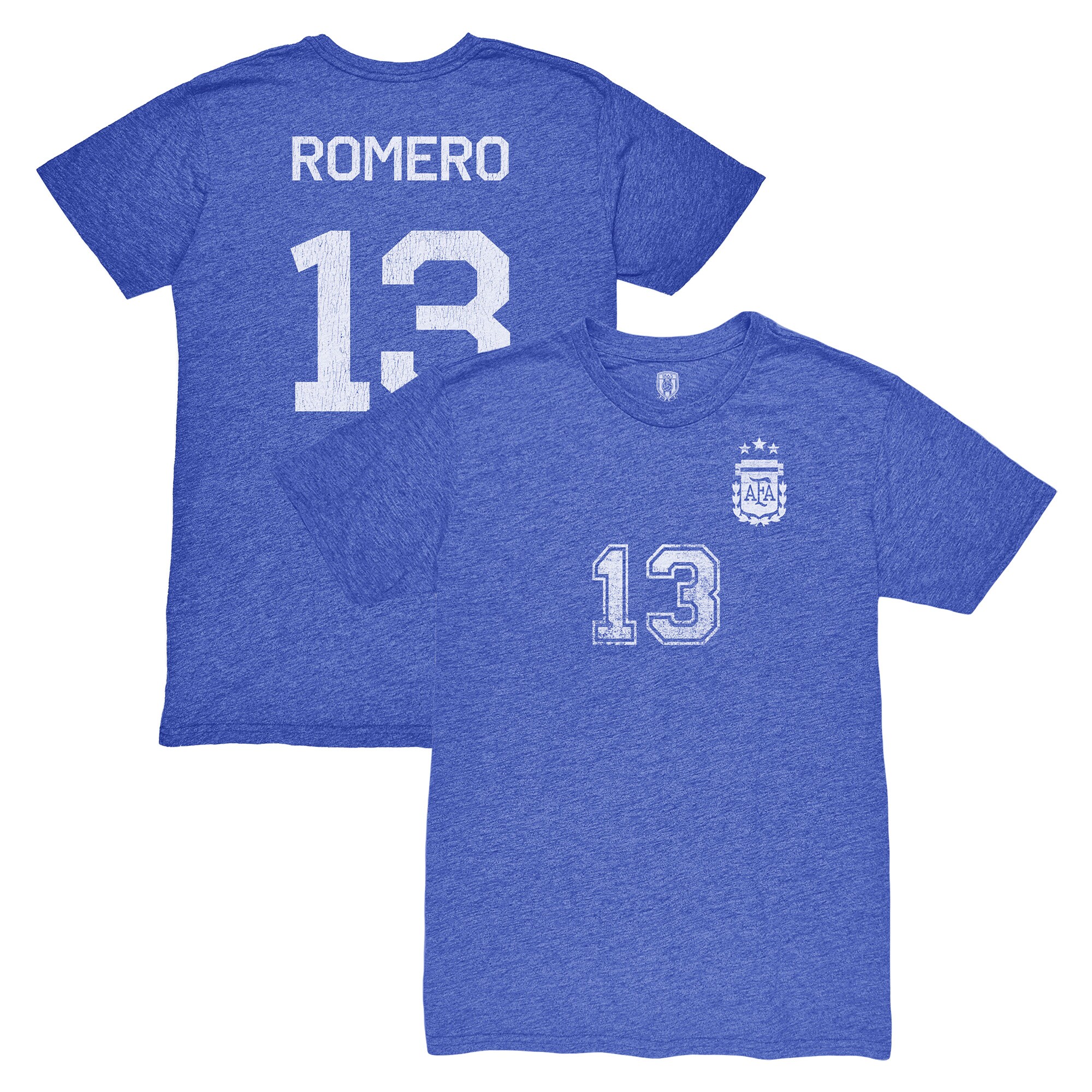 Explore cristian romero argentina national team 1863fc player vintage tri-blend t-shirt – blue – Australia Football Shirts & Soccer Gear