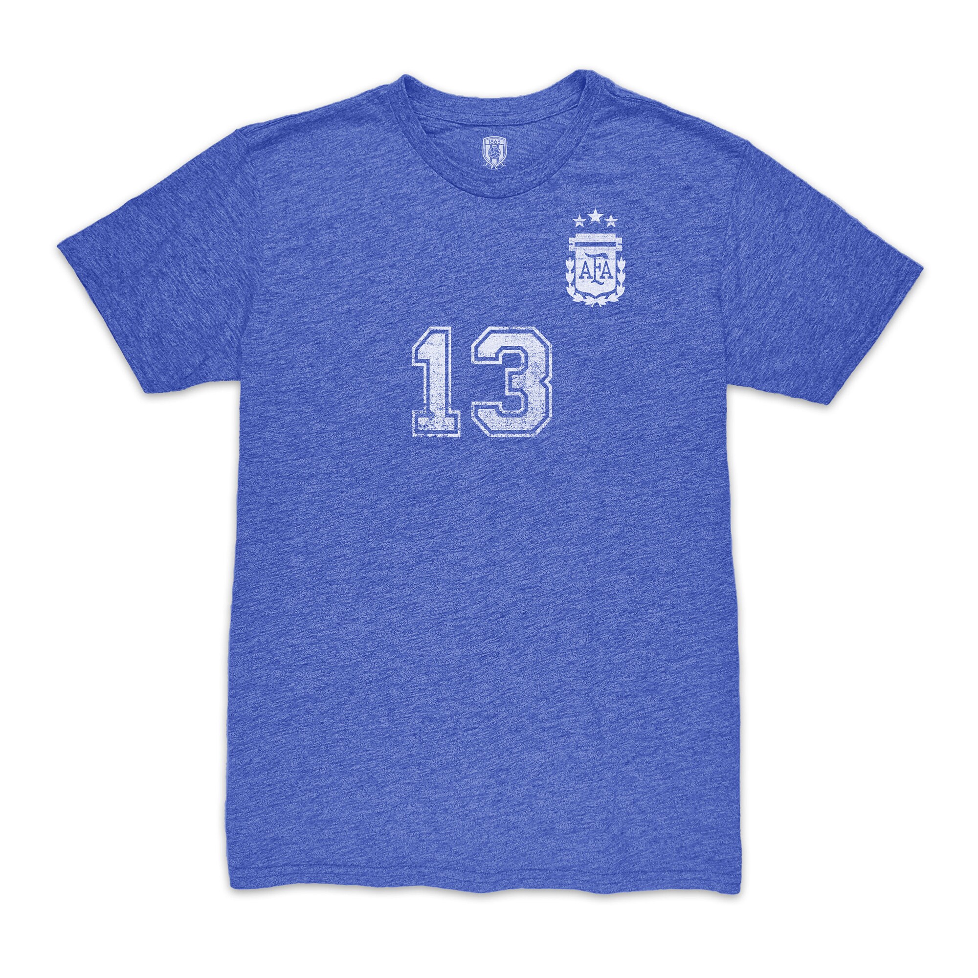 Explore cristian romero argentina national team 1863fc player vintage tri-blend t-shirt – blue – Australia Football Shirts & Soccer Gear