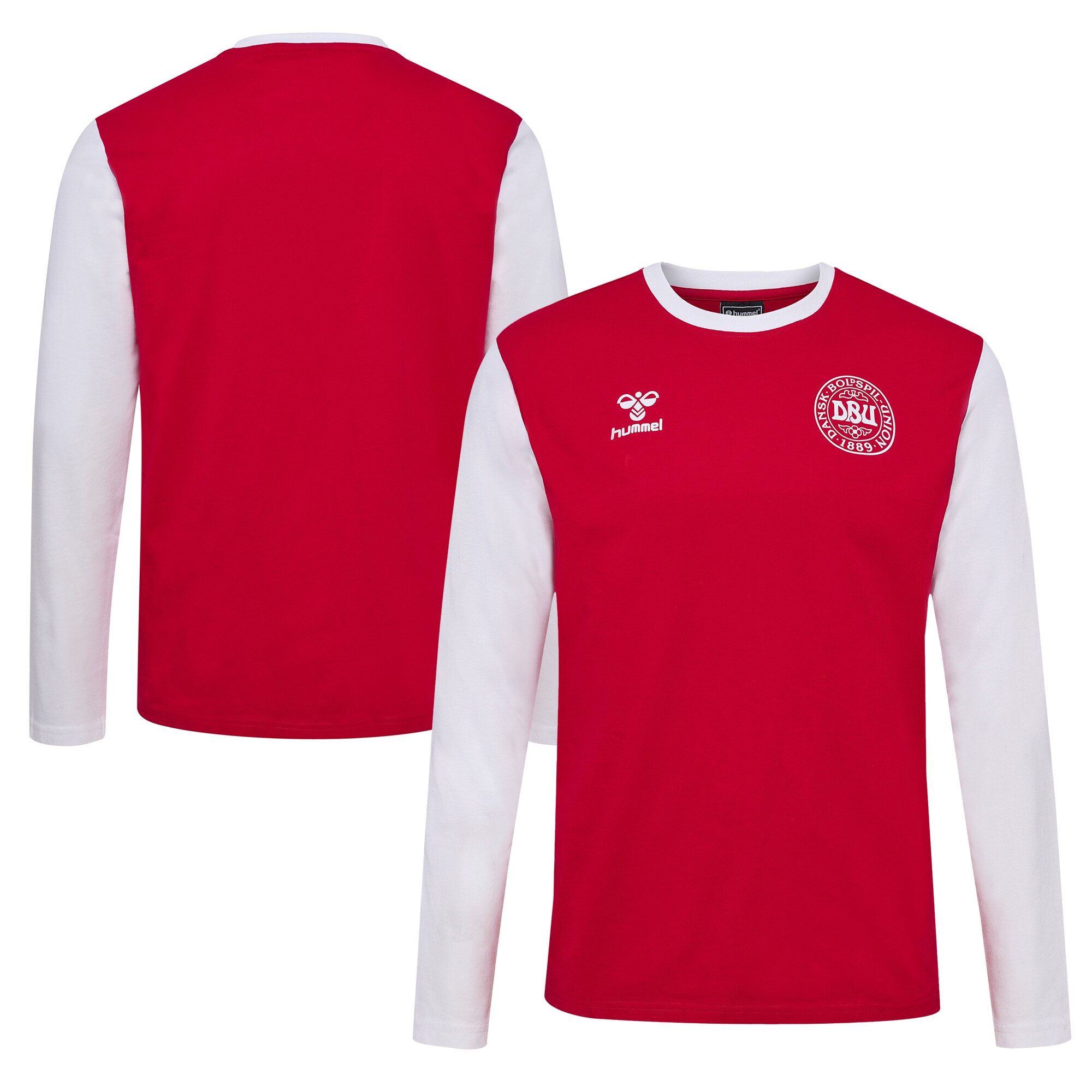 Explore denmark national team block long sleeve t-shirt – red – Australia Football Shirts & Soccer Gear