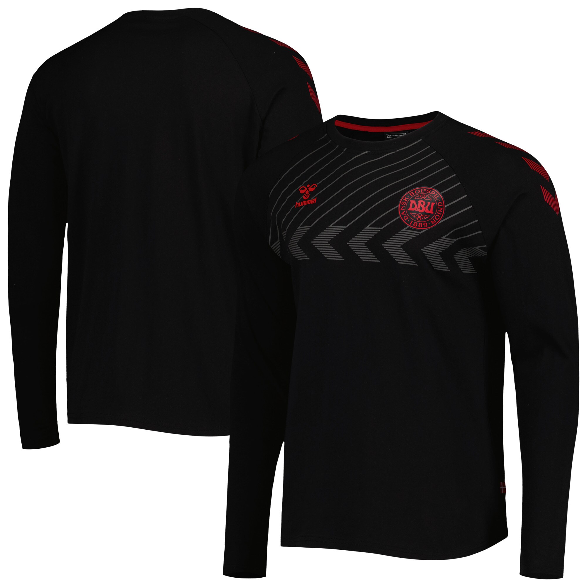 Explore denmark national team fan raglan long sleeve t-shirt – black – Australia Football Shirts & Soccer Gear