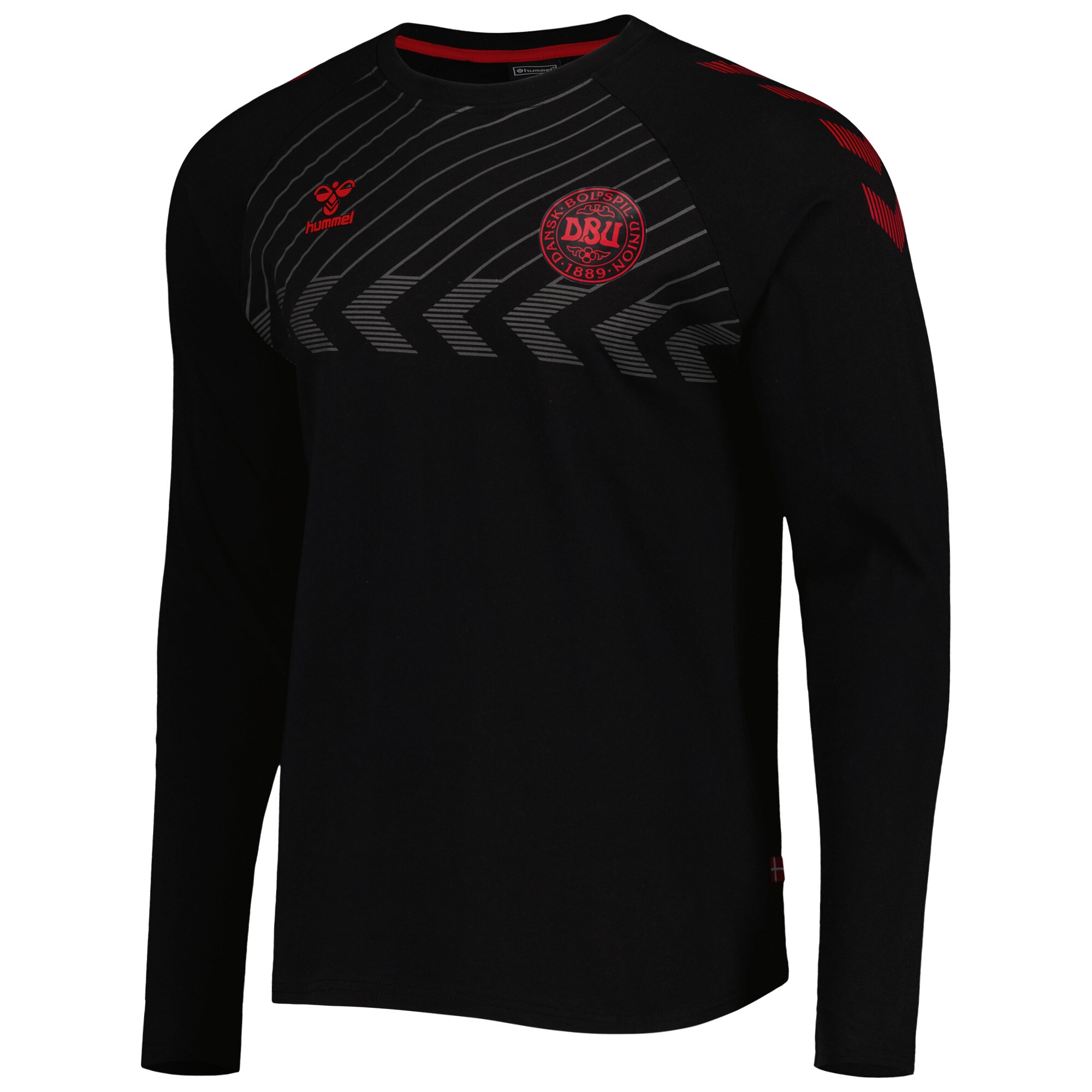 Explore denmark national team fan raglan long sleeve t-shirt – black – Australia Football Shirts & Soccer Gear