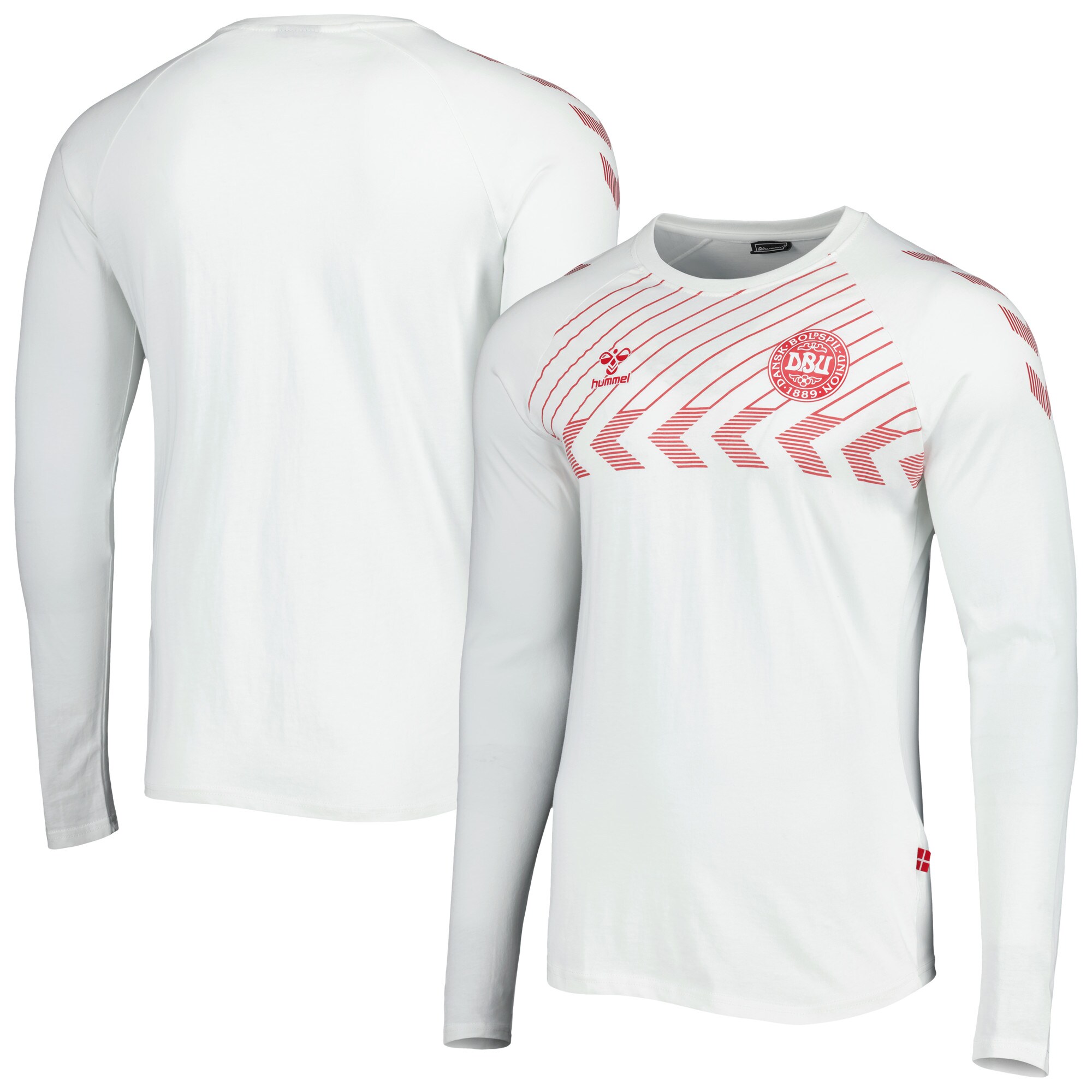 Explore denmark national team fan raglan long sleeve t-shirt – white – Australia Football Shirts & Soccer Gear