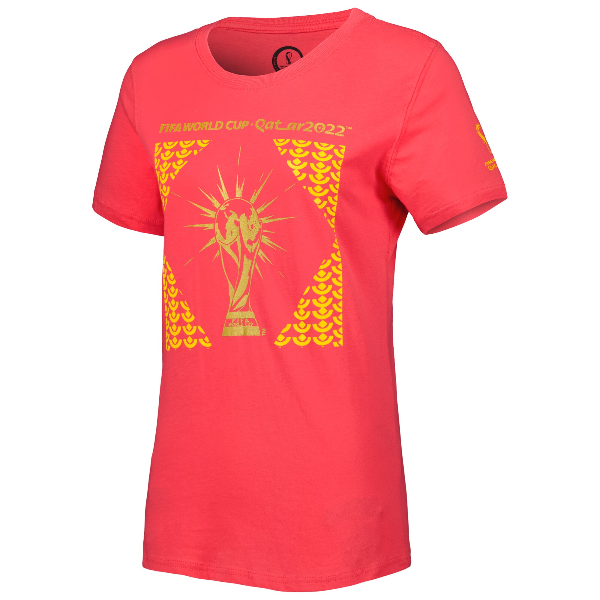 Explore fifa world cup qatar 2022 women8217s trophy t-shirt – coral – Australia Football Shirts & Soccer Gear