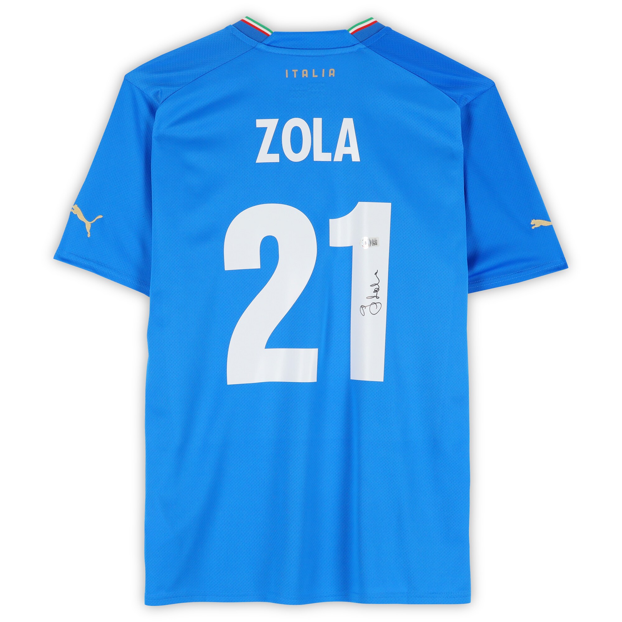 Explore gianfranco zola italy national team autographed fanatics authentic 2022-23 blue home puma jersey – bas – Australia Football Shirts & Soccer Gear