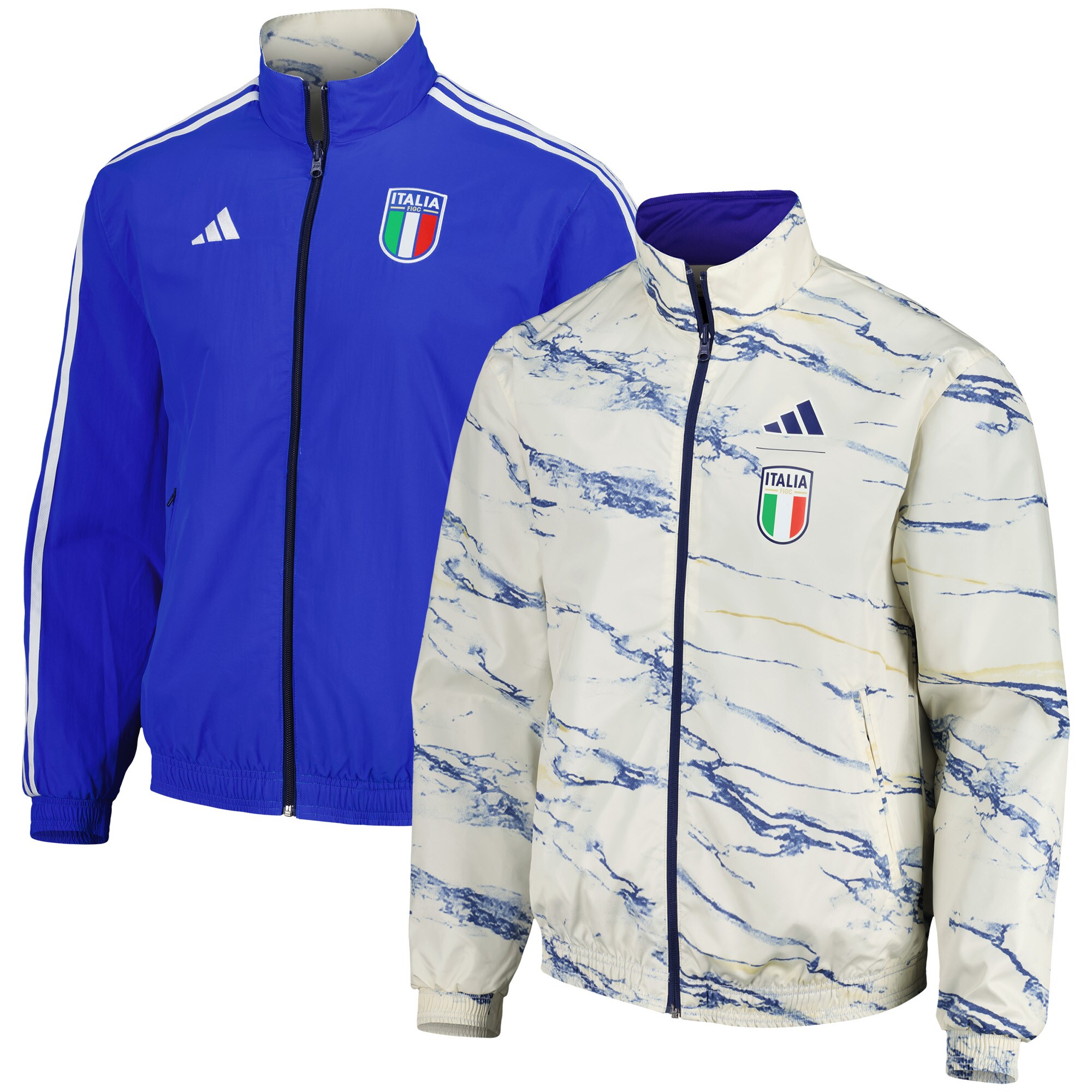 Explore italy national team adidas team logo anthem reversible full-zip jacket – white – Australia Football Shirts & Soccer Gear
