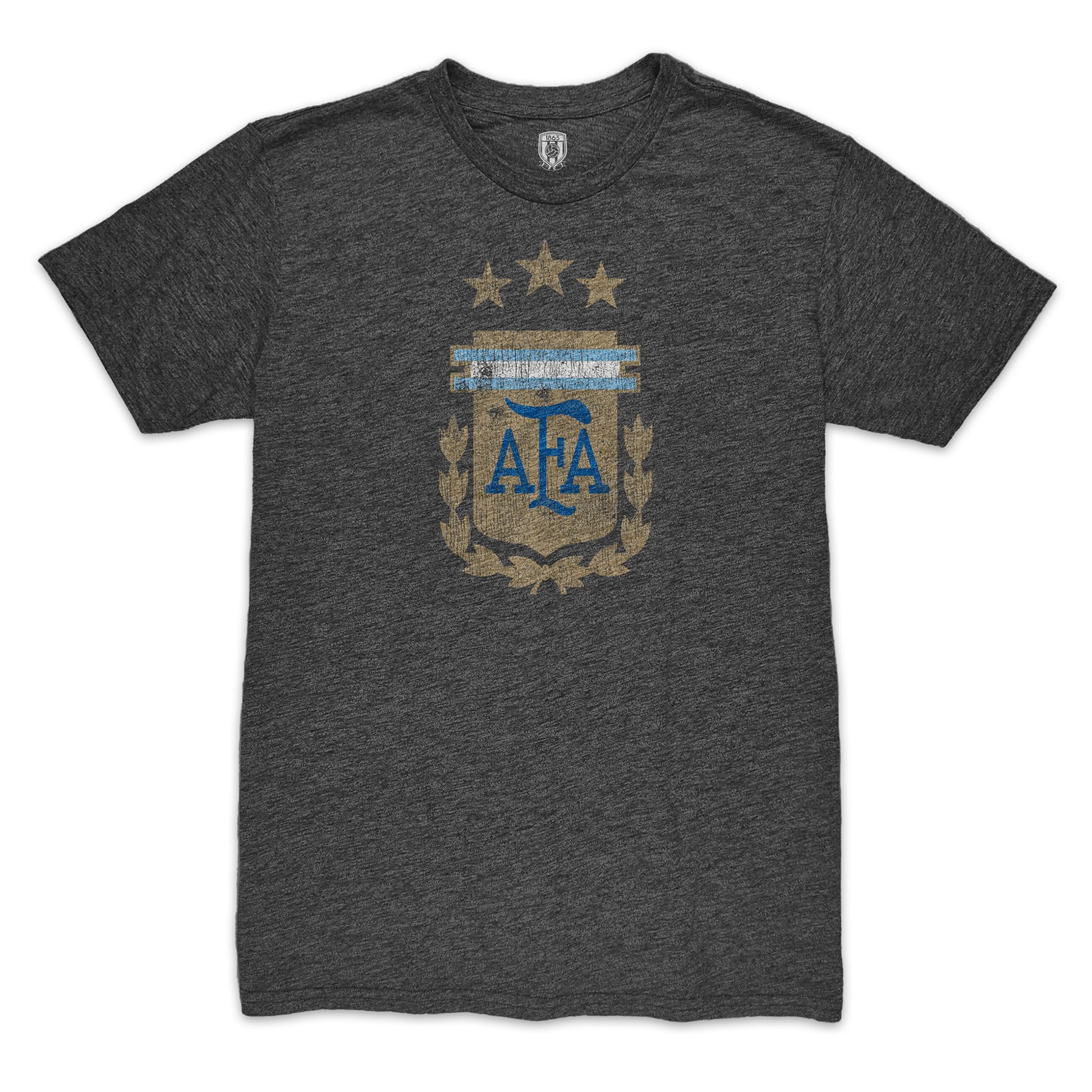 Explore julián Álvarez argentina national team 1863fc player retro tri-blend t-shirt – heather black – Australia Football Shirts & Soccer Gear
