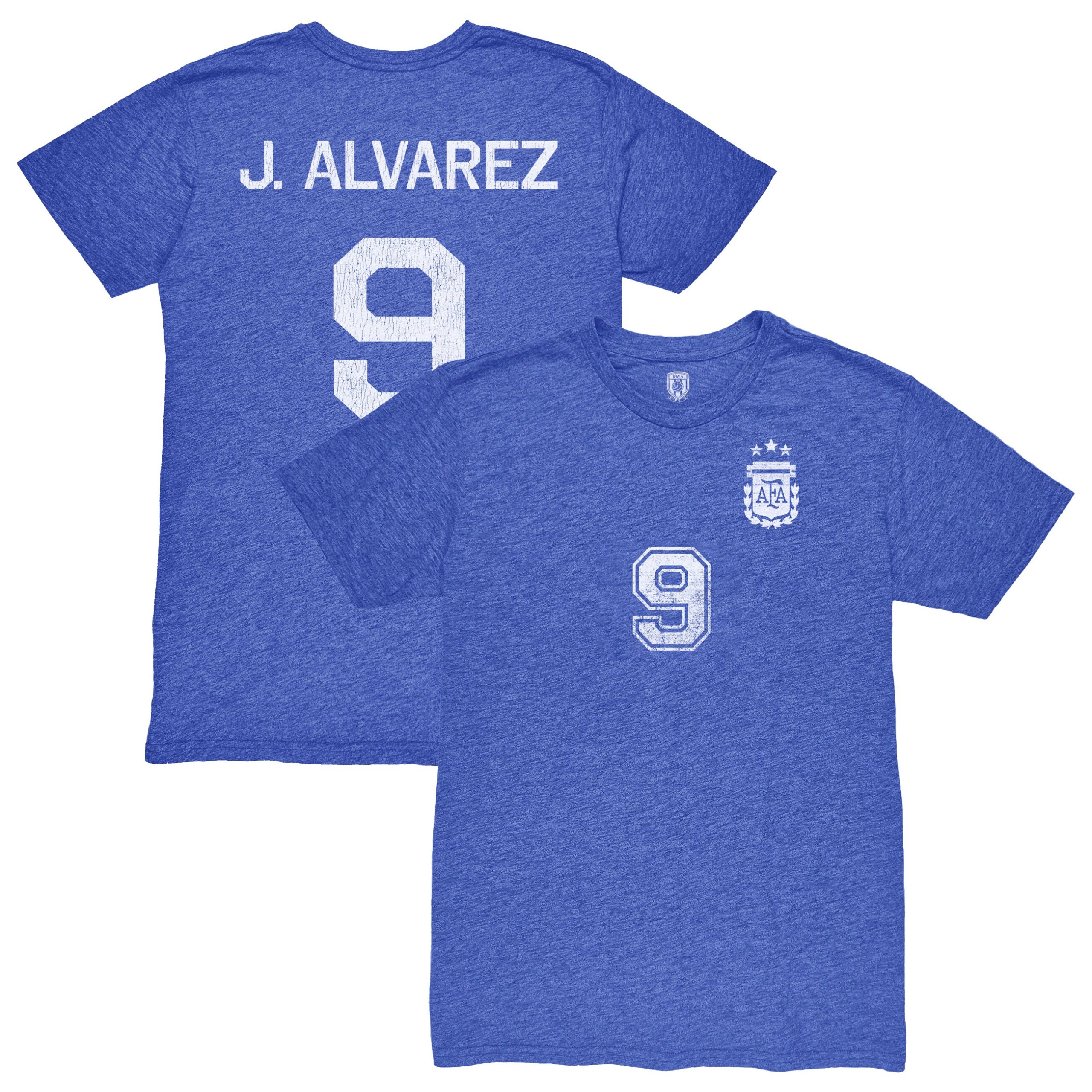 Explore julián Álvarez argentina national team 1863fc retro name amp number tri-blend t-shirt – blue – Australia Football Shirts & Soccer Gear