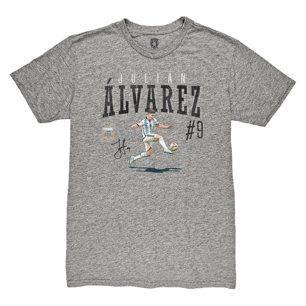 Explore julián Álvarez argentina national team 1863fc snapshot tri-blend t-shirt – heather gray – Australia Football Shirts & Soccer Gear