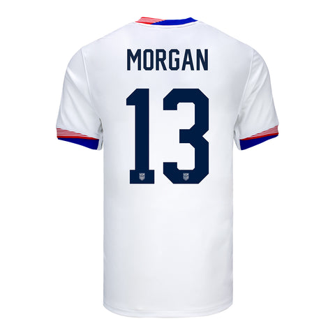 men8217s nike uswnt 2024 american classic home morgan 13 stadium jersey