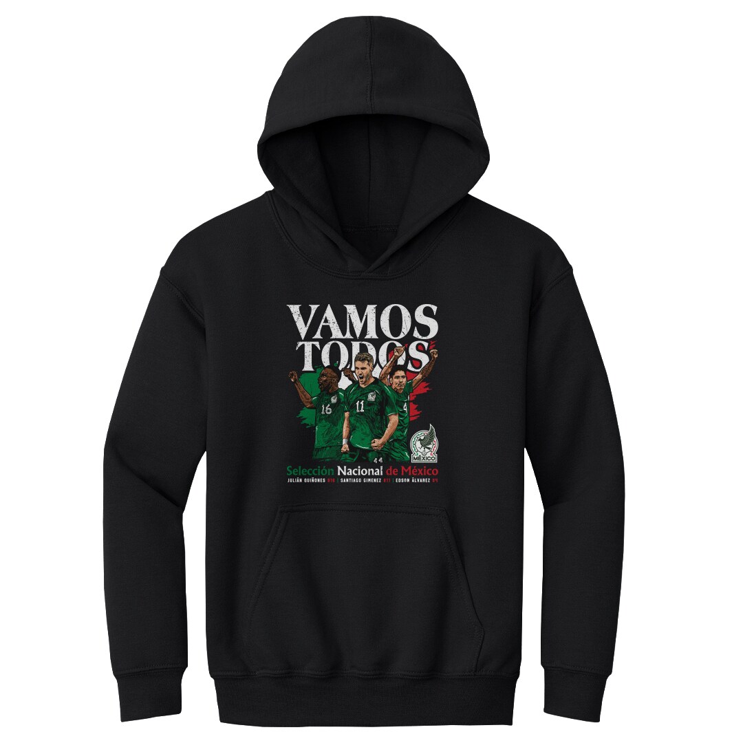 Explore mexico national team 500 level youth vamos todos julián quiñones santiago giménez amp edson Álvarez pullover hoodie – black – Australia Football Shirts & Soccer Gear