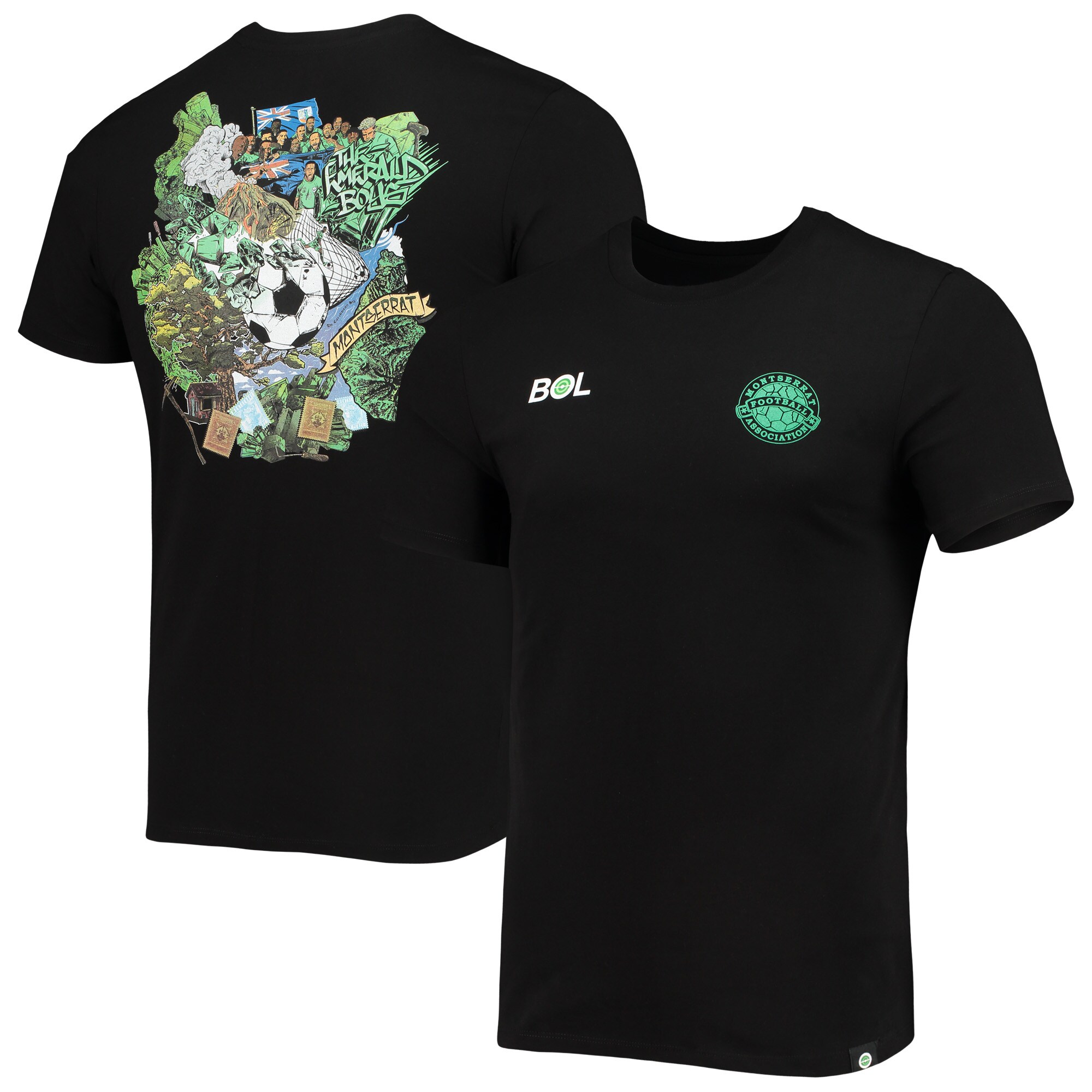 Explore montserrat national team volcano t-shirt – black – Australia Football Shirts & Soccer Gear