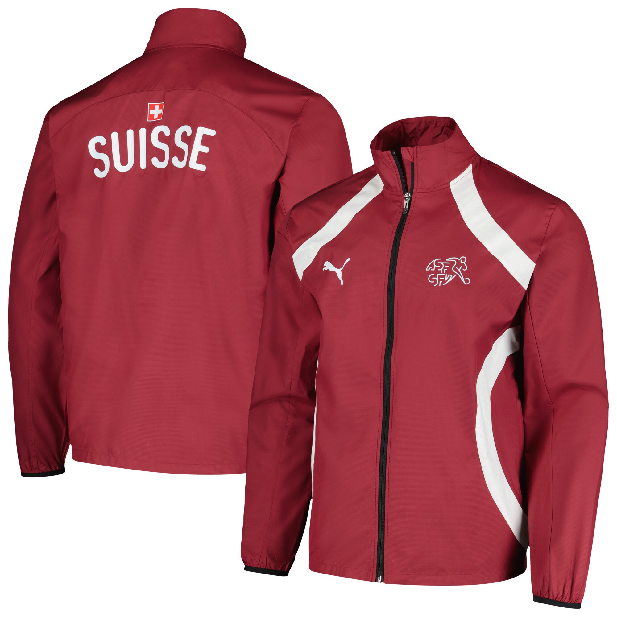 Explore switzerland national team puma 2024 pre-match full-zip hoodie jacket – red – Australia Football Shirts & Soccer Gear