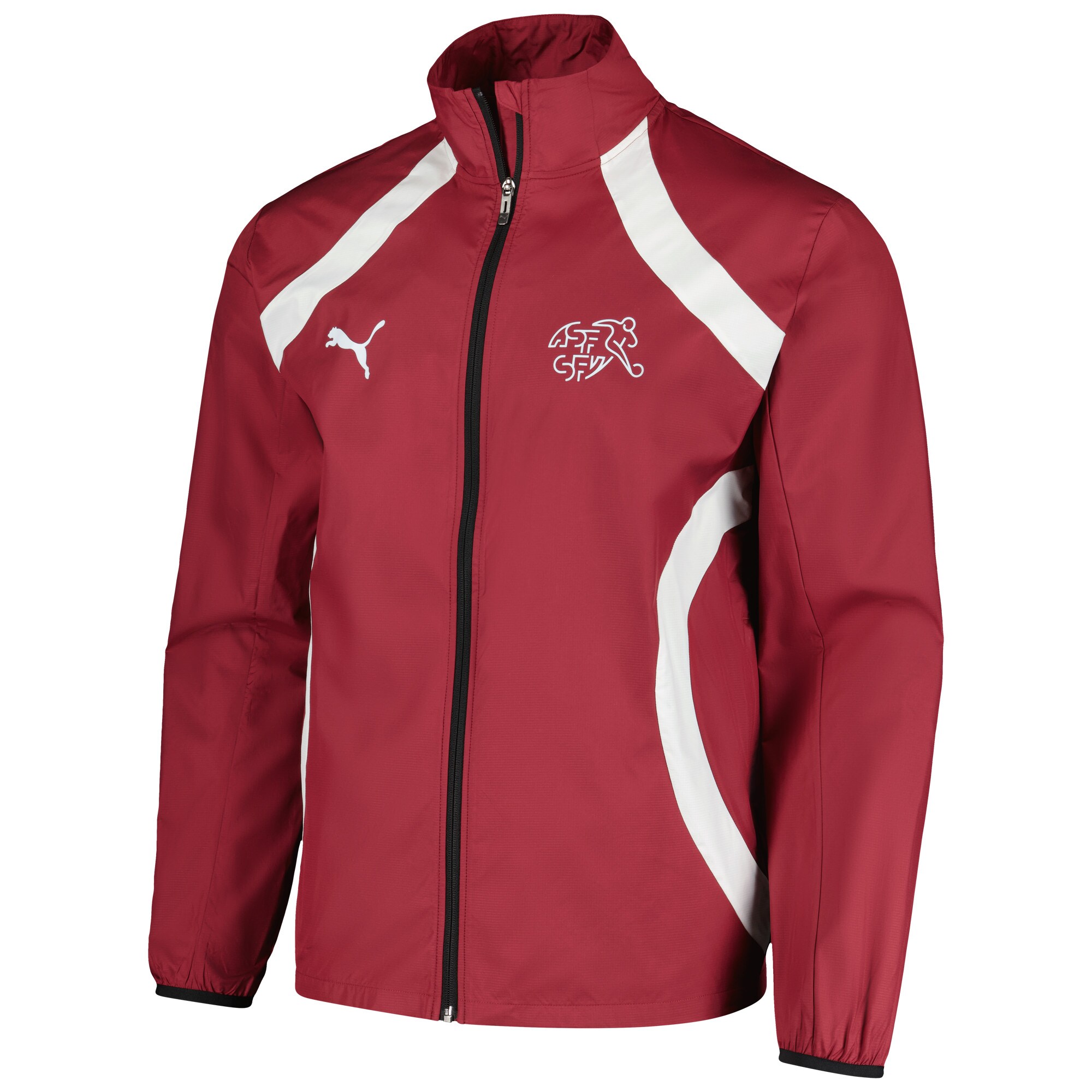 Explore switzerland national team puma 2024 pre-match full-zip hoodie jacket – red – Australia Football Shirts & Soccer Gear