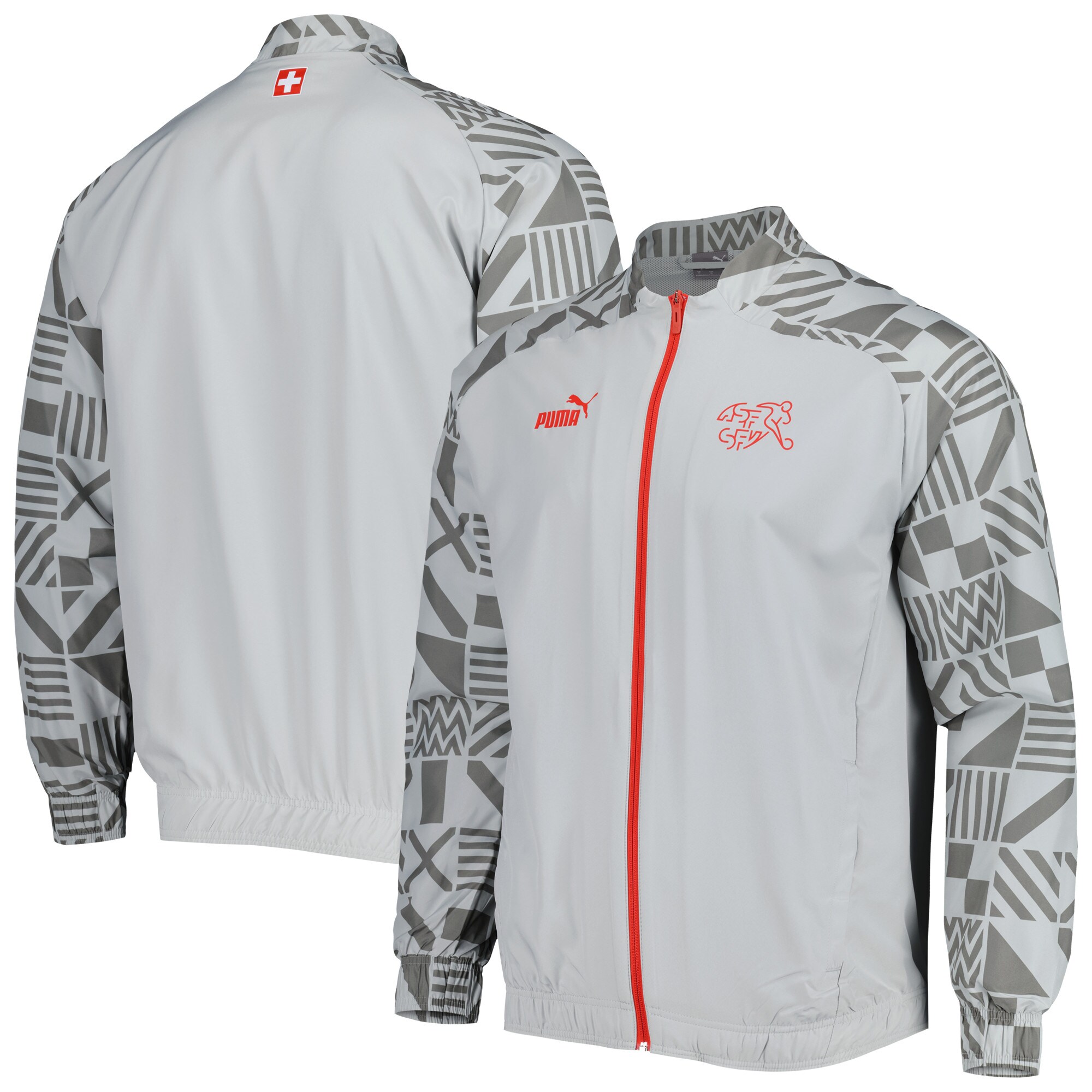 Explore switzerland national team puma pre-match raglan full-zip training jacket – gray – Australia Football Shirts & Soccer Gear