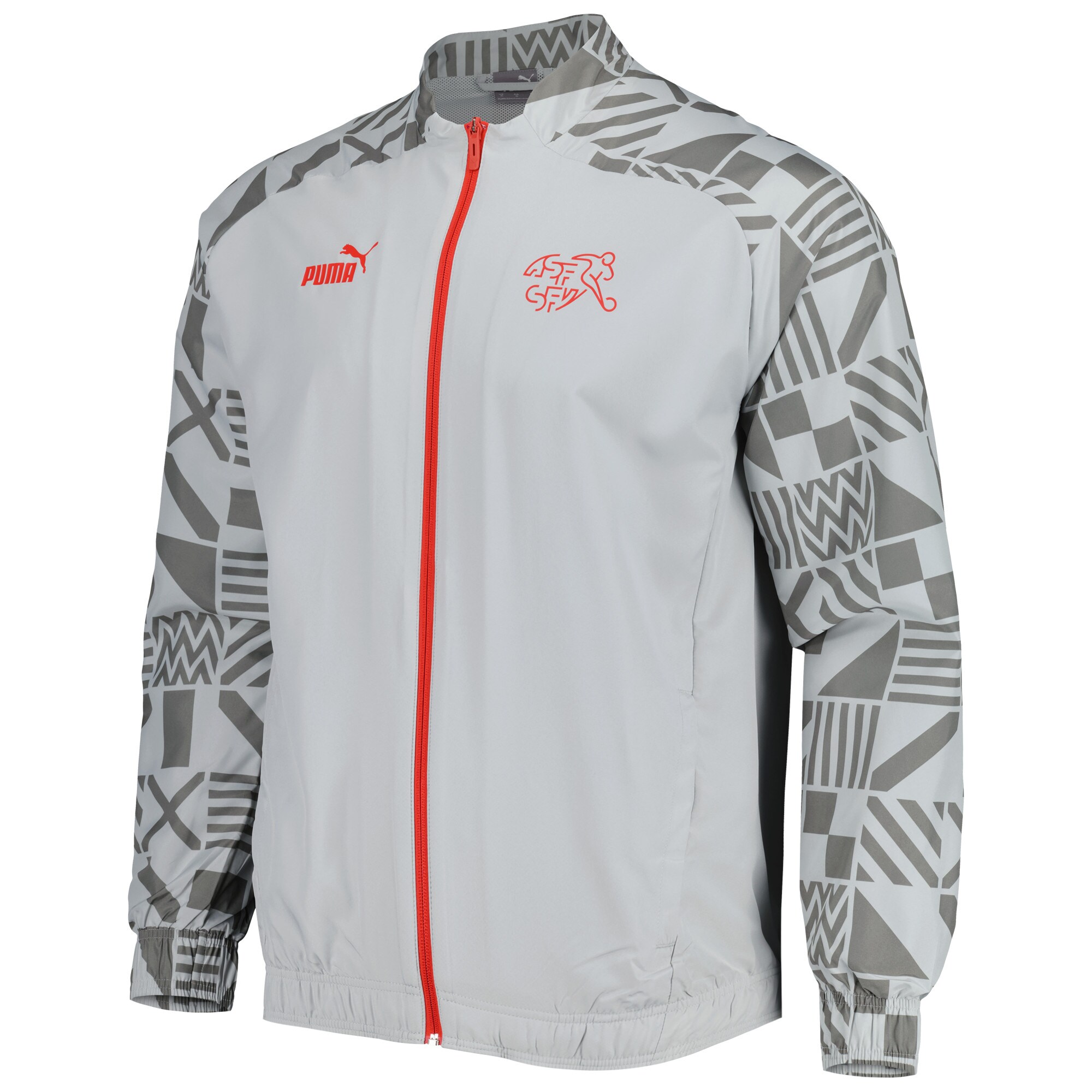 Explore switzerland national team puma pre-match raglan full-zip training jacket – gray – Australia Football Shirts & Soccer Gear