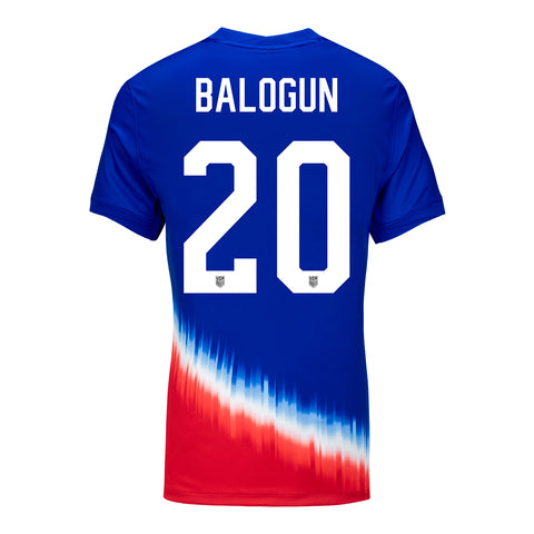 women8217s nike usmnt 2024 american icon away balogun 20 stadium jersey